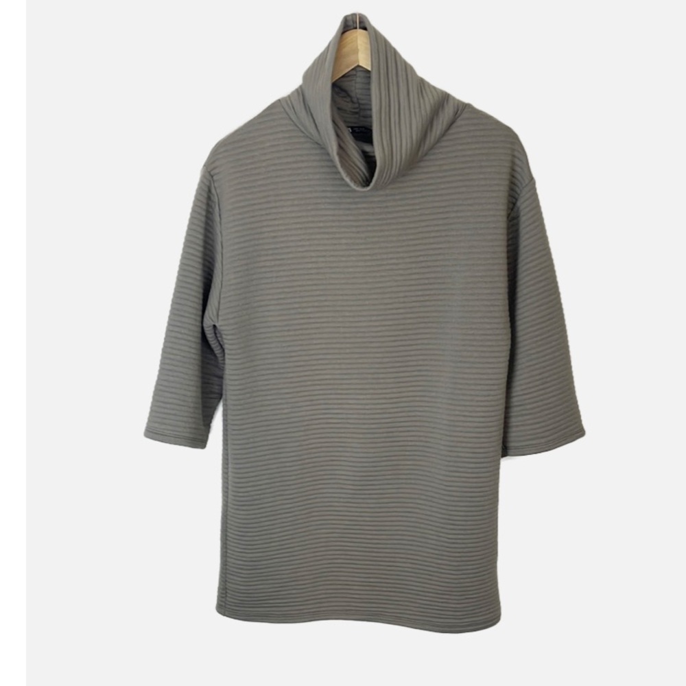 Zara Ottoman Ribbed funnel neck tunic S